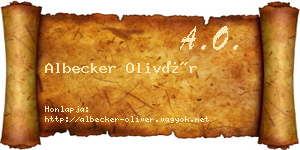 Albecker Olivér névjegykártya