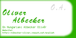 oliver albecker business card